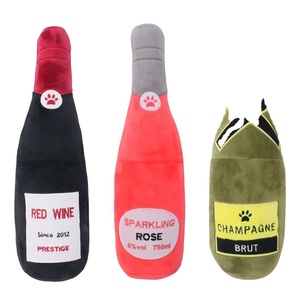 Grosir mainan mewah hewan peliharaan lucu botol anggur mainan kunyah anjing mainan mewah melengking pembersih gigi tahan gigitan - Product Image 1