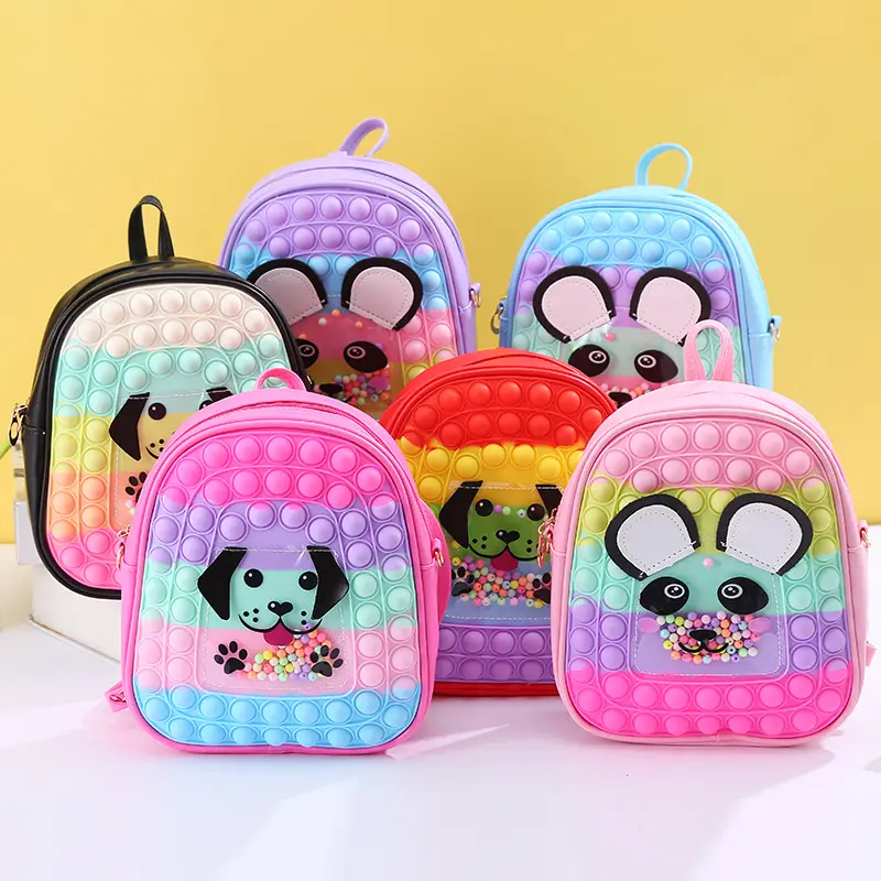 2022 Stylish Back Pack Bag Waterproof Silicones Kids Child Bags Cute Cartoon Pattern School Backpack Bag