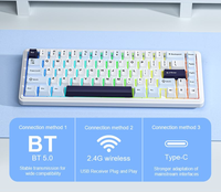 Clavier mécanique AULA F65 avec joint d'étanchéité, sans fil, tri-mode (BT/2.4G/filaire), disposition 65 %, touches entièrement remplaçables à chaud
