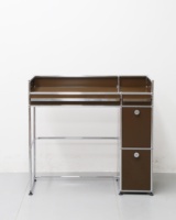 Table de maquillage à succès avec miroir annulaire, plusieurs tiroirs, étagère de rangement ouverte et éclairage intégré – Organiseur de coiffeuse