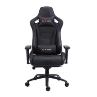 Chaise de Gaming 4D Moderne Noire à Succès Commercial avec Relevage à Gaz 3 Positions, Hauteur Réglable, Cadre Métallique Pivotant et Accoudoirs en Cuir PU pour PC