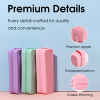 Étui à crayons en silicone personnalisé pour les enfants d'âge scolaire, les étudiants, grande capacité, mignon, pochette de papeterie pastel, facile à nettoyer