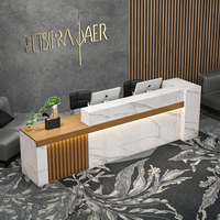 Comptoir de réception de haute qualité et luxueux, design de comptoir de réception d'hôpital, comptoir de réception de bureau
