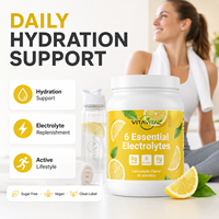 Poudre d'électrolytes sans sucre, végétalienne, pour l'hydratation – Fabricant OEM/ODM, marque privée, formule personnalisée, étiquette claire, faible MOQ, en vrac