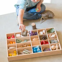 Organisateur de tiroir en bois avec 12 compartiments ce plateau avec séparateurs pour jouet de bébé