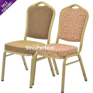 Chaises de banquet de mariage en acier métallique empilables de luxe de haute qualité pour la salle à manger - Product Image 5