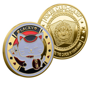 Koin Peringatan Poker Berlapis Emas Perak Keberuntungan, Pelindung Kartu Permainan POKER CARD-GUARD, Kerajinan Logam 3D untuk Koleksi - Product Image 1