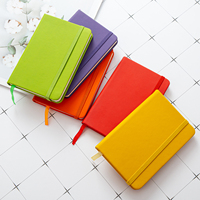 Agenda quotidien personnalisé A5, journal, carnet de notes avec couverture en cuir PU, lignes / grille de points, avec bande élastique