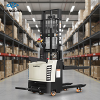 Chariot élévateur électrique HANGCHA 1,5 tonne, mât de 3 m, batterie au plomb-acide 24V100AH, fonctionnement debout, transpalette électrique