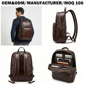 Mochila <span class=keywords><strong>de</strong></span> Cuero con Patrón <span class=keywords><strong>de</strong></span> <span class=keywords><strong>Cocodrilo</strong></span> Azul Personalizada por el Fabricante, Mochila Versátil <span class=keywords><strong>de</strong></span> Cuero Vegano para Hombre, para Laptop <span class=keywords><strong>de</strong></span> 15'' - Product Image 3