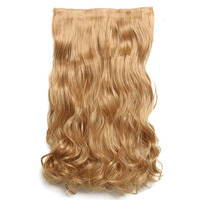 Extension de cheveux synthétiques soyeux à haute température de 24 pouces pour femmes postiche une pièce de vague d'eau avec 5 clips