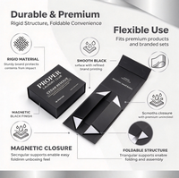 Boîte rigide magnétique pliable noire, emballage de luxe personnalisé pour parfums, boîtes en papier pour vêtements, produits de lavage, coffret de beauté