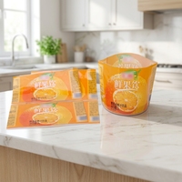 Manchons thermorétractables durables avec formes personnalisées et impression en héliogravure pour bouteilles et canettes de jus, de boissons et d'eau