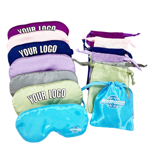 Antifaz para Dormir de Seda Satinada con Logotipo Personalizado, Cómodo, Suave, Transpirable, con Correa Elástica y Bolsa - Product Image 1
