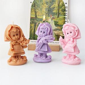 Molde de Silicona <span class=keywords><strong>3D</strong></span> de <span class=keywords><strong>Caperucita</strong></span> <span class=keywords><strong>Roja</strong></span> con Frutas, Molde de Resina para Figura de Niña, para Arte y Decoración del Hogar - Product Image 4
