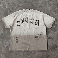 T-shirts pour hommes Streetwear de haute qualité, coupe carrée et courte, avec poches, strass, effet vintage, délavé à l'acide, vieilli et décoloré par le soleil