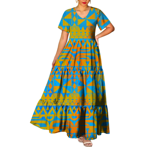 Vestido Corto con Cuello en V para Mujer, Estilo <span class=keywords><strong>Marquesan</strong></span>, Tatuaje Polinesio, Personalidad Casual, Moda Elegante, Ecológico - Product Image 2