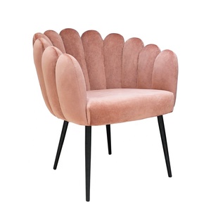 Chaises de salle à manger modernes de luxe de style nordique pour hôtel et restaurant, type <span class=keywords><strong>fleur</strong></span>, <span class=keywords><strong>fauteuil</strong></span> en velours <span class=keywords><strong>rose</strong></span> - Product Image 1