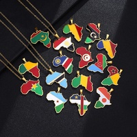 Nouveau Collier Hip Hop Populaire en Acier Inoxydable Plaqué Or 18K, avec Chaîne à Maillons Vintage à Effet Goutte d'Huile et Carte du Monde Rétro Chrétienne