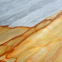 Dalles de quartzite Golden Coast à veines bleues pour comptoirs de cuisine, murs de salon et murs TV à jointure apparente
