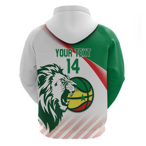 Veste d'entraînement de <span class=keywords><strong>basketball</strong></span> personnalisée pour hommes, style Sénégal, hiver, épaisse, coupe-vent, avec imprimé graphique Lion, à <span class=keywords><strong>capuche</strong></span> zippée, vente en gros - Product Image 2