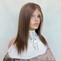 Peluca de Cabello Humano Virgen Natural con Frente de Encaje 13x4, Doble Trama, Color Marrón Oscuro, Línea de Cabello Natural