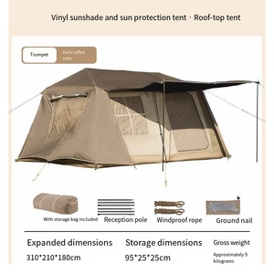 <span class=keywords><strong>Tente</strong></span> <span class=keywords><strong>de</strong></span> camping gonflable portable pour 12 personnes, pliable, épaisse, imperméable, pour la nuit en plein air, en Oxford, avec une chambre - Product Image 6