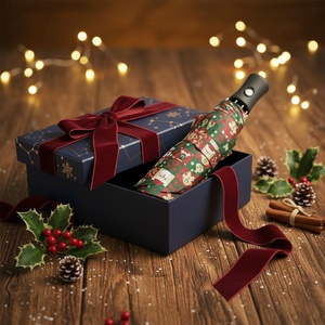 Paraguas Plegable Navideño con Armazón de Hierro, Apertura y Cierre Automáticos, Resistente al Viento, Compacto y Ligero, para Uso Diario, Oficina, Viajes, Escuela y Caminatas - Product Image 6