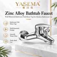 Robinet de baignoire mural en alliage de zinc, mitigeur de bain chromé, robinet de douche, vente en gros d'usine OEM ODM