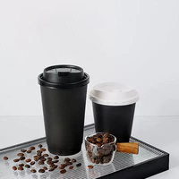 Gobelets jetables écologiques avec logo personnalisé, résistants à la chaleur, anti-fuite, doublure compostable, design contemporain, paille pour café