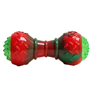 Giocattolo per cani dai colori natalizi-Stick da masticare a forma di bilanciere a forma di palla elastica giocattolo interattivo per animali domestici - Product Image 5