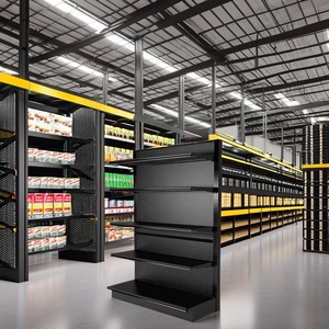 Nhà Máy Giá Đa Lớp Thép Siêu Thị Kệ Chất Lượng Cao Kim Loại Đôi Duy Nhất Hai Mặt Cố Định Quay Sử Dụng Gondola Kệ - Product Image 5