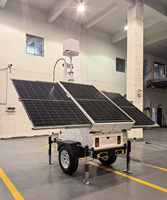 Système de surveillance solaire mobile avec caméra et mât télescopique de 7 m sur remorque de sécurité