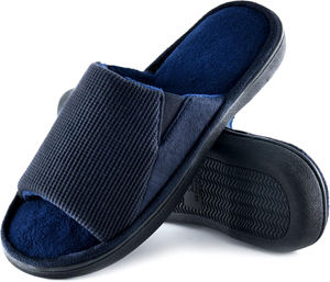 Chaussons d'intérieur confortables <span class=keywords><strong>pour</strong></span> hommes à bout ouvert en mousse à mémoire de forme, chaussons d'intérieur confortables à enfiler <span class=keywords><strong>pour</strong></span> hommes, respirants, antidérapants, doux <span class=keywords><strong>pour</strong></span> la chambre à coucher - Product Image 3