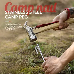 Customize Heavy Duty Stainless Steel Metal Tent Ground Nails Camping Stake Outdoor Tent Peg Camping Ground Nail