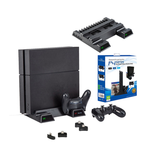 Yüksek kalite siyah renk kutusu soğutma fanı çifte şarj makinesi denetleyici <span class=keywords><strong>Ps4</strong></span> oyun konsolu için dikey stant soğutucu onarım parçaları - Product Image 5