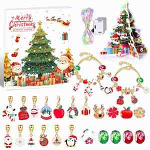 Set de Juguetes Premium para Hacer Joyas DIY para Niños, Caja Sorpresa de Navidad, Cuentas Coloridas de Acero Inoxidable, Pulsera de la Amistad, Moda - Product Image 2