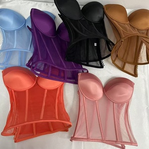 Soutien-gorge <span class=keywords><strong>bustier</strong></span> en maille <span class=keywords><strong>grande</strong></span> <span class=keywords><strong>taille</strong></span> pour adultes, personnalisable avec logo OEM, corset sexy push-up, <span class=keywords><strong>haut</strong></span> <span class=keywords><strong>bustier</strong></span> en tissu Spandex pour robe de mariée - Product Image 3