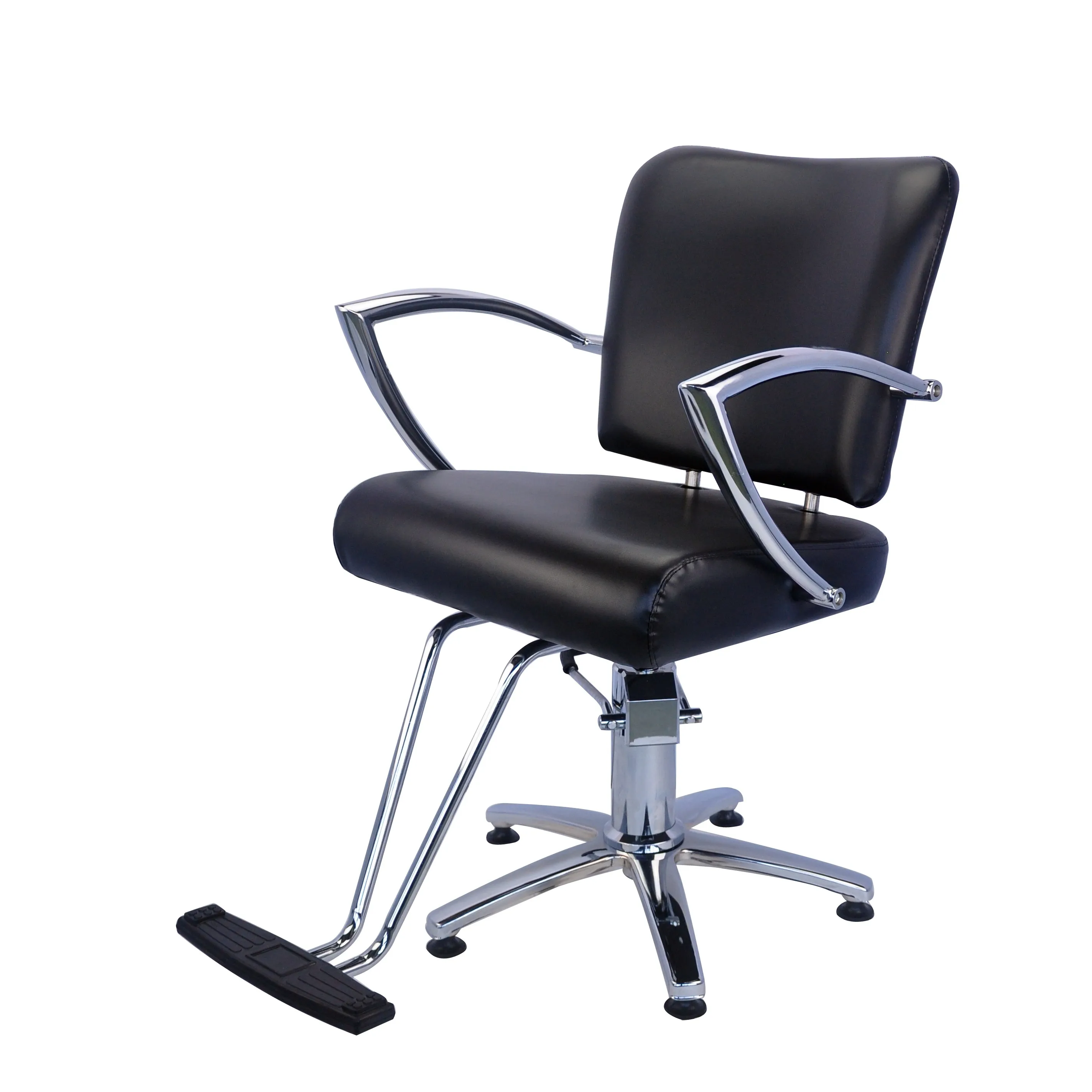 Iyi toptan en kaliteli ayarlanabilir klasik sandalye berber saç Salon metalik siyah profesyonel berber koltuğu berber dükkanı için