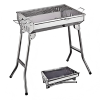 Barbecue au charbon de bois pliable en acier inoxydable, durable et léger, pour 3 à 5 personnes, idéal pour le camping en plein air et l'utilisation dans la cour.