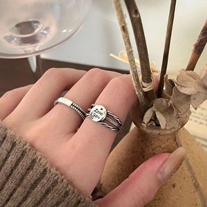 Yinruitai S925 <b>Sterling</b> <b>Silver</b> <b>Ring</b> Women Fashion Open Index Finger Letter Design Everyday Wear - Product Image 3