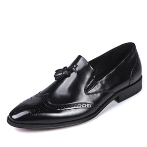 Chaussures d'affaires en cuir véritable polyvalentes et élégantes pour hommes - chaussures habillées, chaussures à franges pour gentleman - Product Image 1