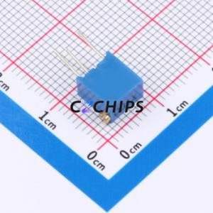 Résistance/potentiomètre réglable 3266X-100-LF, composant traversant (THT)-3P, 6,8x4,7 mm, résistance 10 ohms, 10 %, 500 mW, 250 ppm/ ℃ - Product Image 2