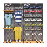 Idées de décoration murale pour le magasin Mingtang, design simple, étagère en métal sur pied, présentoir à chaussures commercial pour magasin de chaussures de sport