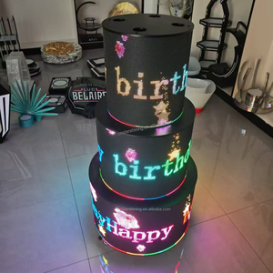 Fournisseur d'usine OEM ODM, personnalisation du logo, gâteau lumineux LED coloré pour présentoir de bouteilles de champagne, mariage, fête d'anniversaire - Product Image 2