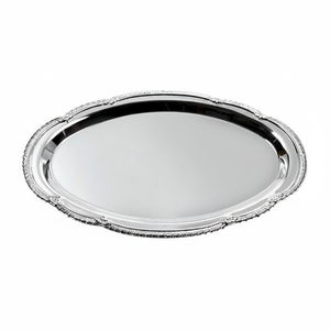 Plateau décoratif vintage 24x17 cm, plateau ovale en métal, acier inoxydable et plastique, verre et métal pour la maison et les occasions culinaires - Product Image 2