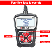Escáner OBD2 KONNWEI KW310 con Pantalla de 2.0 Pulgadas, Herramienta de Diagnóstico Automotriz OBD 2 con 7 Idiomas