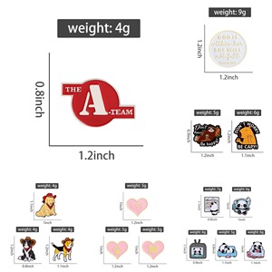 100 Broches de Esmalte Antiguo con Diseños de Animales de Dibujos Animados, Divertidos, Mágicos, con Texto, de Zinc, para Solapa, 4101-4200 0.27 QHXZ Níquel Negro - Product Image 6