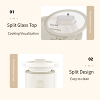 Cuisinière à riz électrique mini 1 tasse 1 litre, machine à soupe, cuisinière électrique en céramique 110V, mijoteuse, cuisinière à riz coréenne