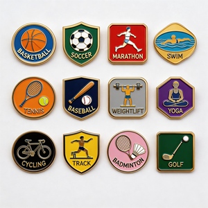 Broches personnalisées en émail pour canoë, course à pied, taekwondo, athlétisme, badges imprimés UV, écussons, broches, artisanat métallique, épingles des Jeux Nationaux - Product Image 1